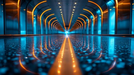 Endless Tunnel With Bright Light