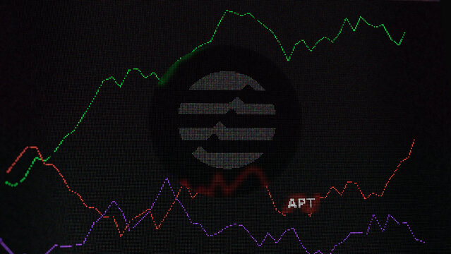 March 15th 2024March 2024, Crypto exchange screen focused on Aptos token, coin APT.