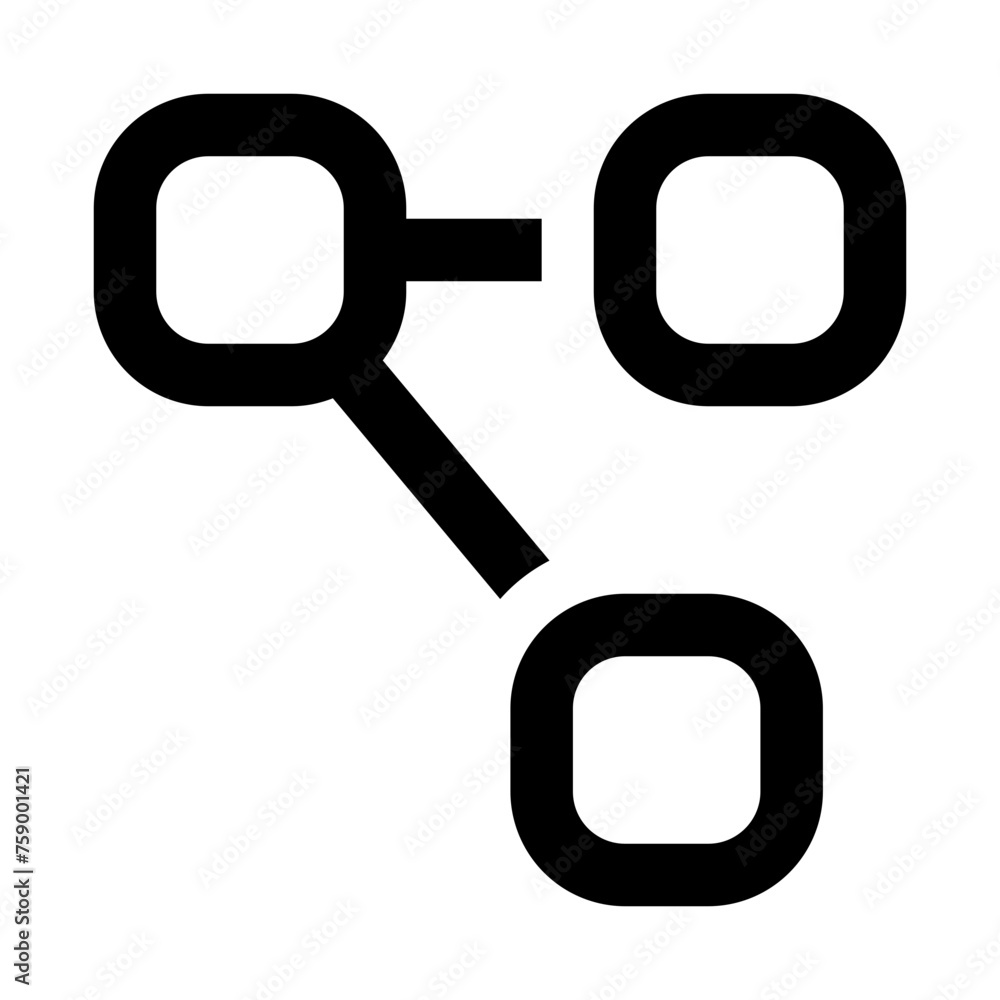 Aufkleber network assign icon in outline style. simple hierarchy vector illustration — pixel-perfect icon