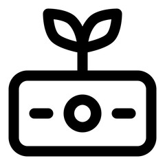 Money grow icon in outline style. Simple cash vector illustration — pixel-perfect icon