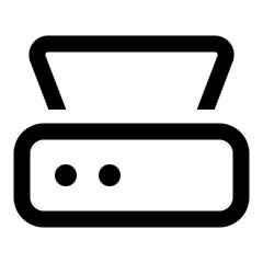 Scanner icon in outline style. Simple scan hardware vector illustration — pixel-perfect icon