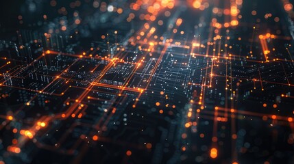 Obraz premium Abstract futuristic circuit board background. High computer, technology processor banner, AI