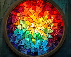 Round stained glass window