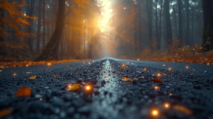 Wet Road in Forest