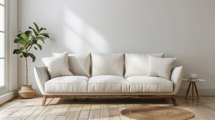 Inviting White Couch in Sunny Modern Living Room