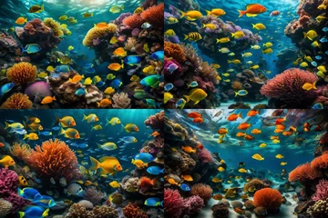 Kissenbezug coral reef and fish © Imran