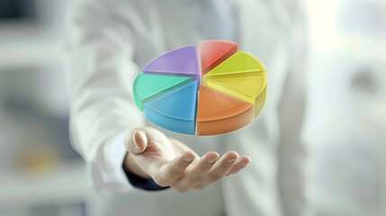 Pie chart show financial planning and investment, allocating money to invest in different types of assets, diversify and portfolio management