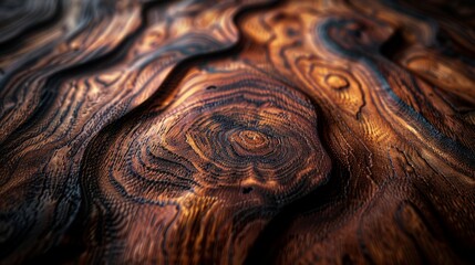 Detailed Close-Up of Dark Wood Surface