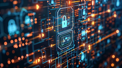Fototapeta premium Cybersecurity Network Interface