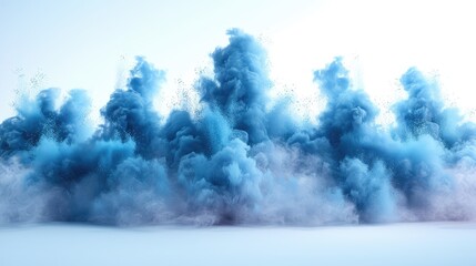 Blue smoke waves creating a serene scene