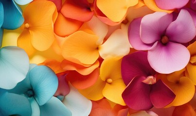 Colorful flower petals forming an abstract floral arrangement
