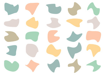 Amoeba blob shape vector illustration set