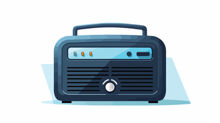 Radio icon in flat style. Fm broadcast vector on white