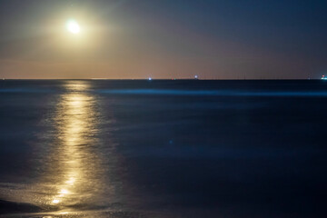 Fototapeta premium Moon over the sea - Europe, Romania, Constanta region, 2023 year