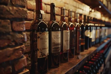Fotobehang Vintage Wines in Dusty Cellar © spyrakot