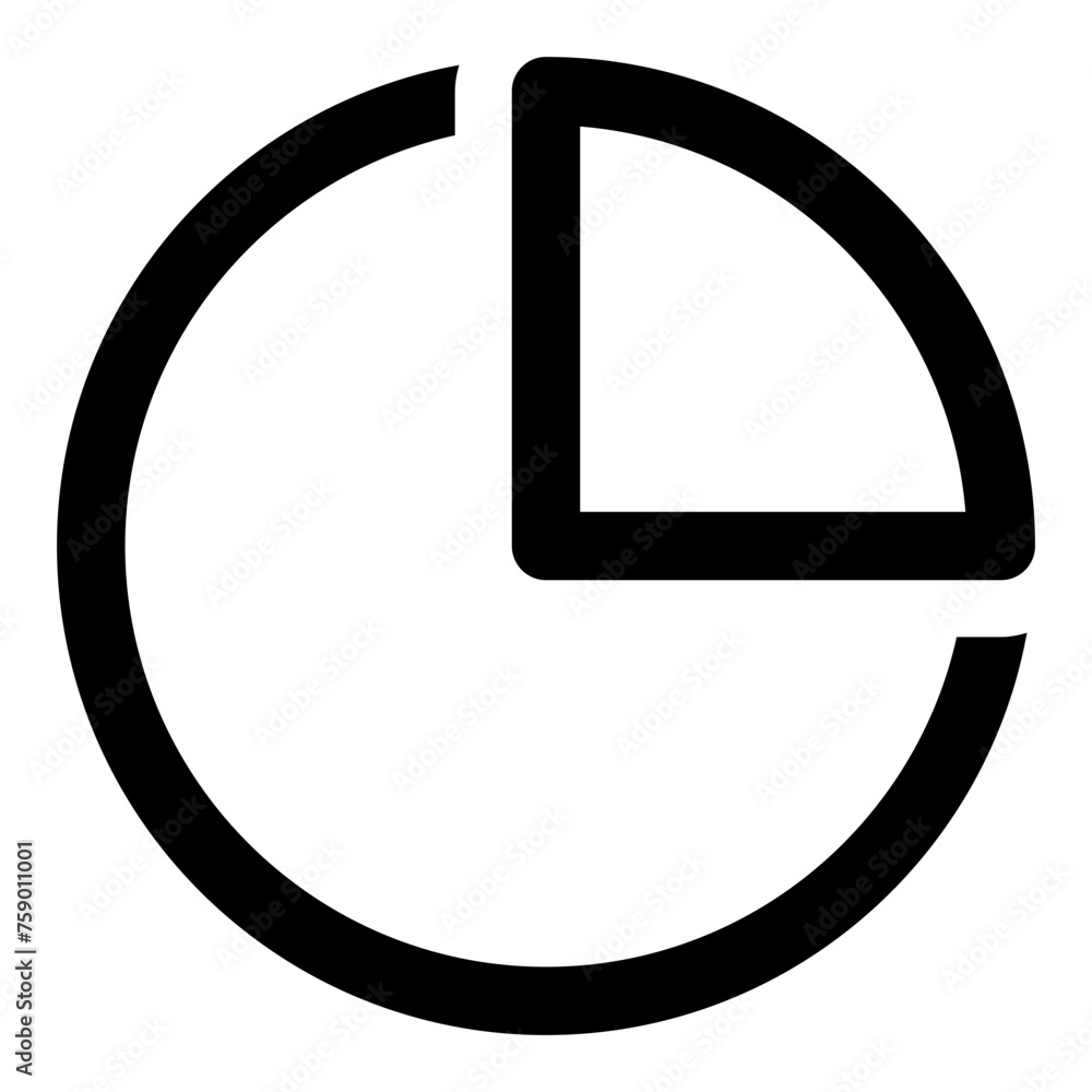 Aufkleber pie chart icon in outline style. simple data symbol vector illustration — pixel-perfect icon