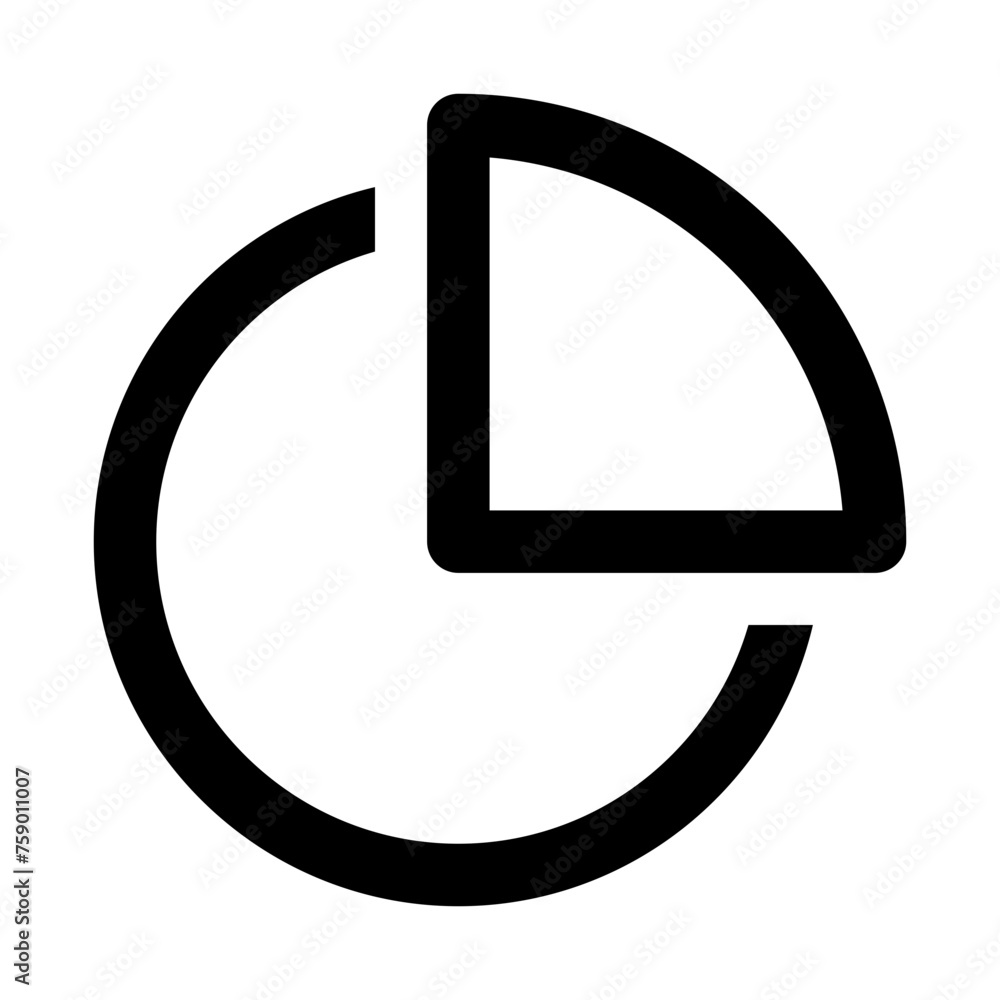 Aufkleber pie chart icon in outline style. simple data symbol vector illustration — pixel-perfect icon