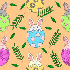 seamless pattern with Easter egg day theme