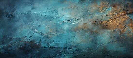 abstract blue background with grunge brush strokes and stains of paint