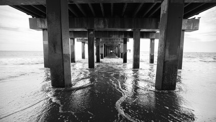 Under the Pier at Coney Island in Brooklyn, New York USA