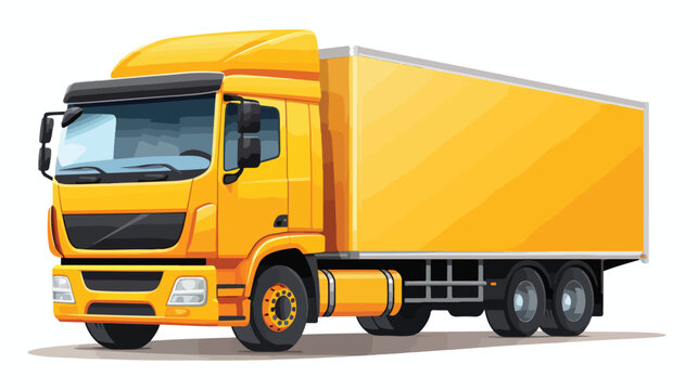 Truck delivery service icon flat vector 