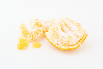Fresh tangerine on white background