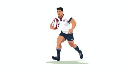 Fototapeta na wymiar rugby icon flat vector isolated on white background