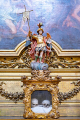 archangel São Miguel inside the Basilica of the Martires, Church of the Holy Sacrament, Lisbon.