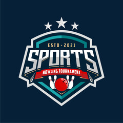 professional bowling club badge logo design
