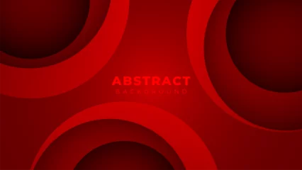 Tuinposter Abstract geometric background with abstract red circles for vector banner design © nahdesign