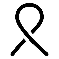 Ribbon cross icon in outline style. Simple care symbol vector illustration — pixel-perfect icon.