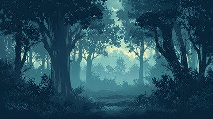 dark forest background illustration