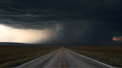 Naklejka premium Picture of rain clouds and storms gathering in the background.