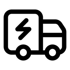 Fast shipping icon in outline style. Simple truck vehicle symbol vector illustration — pixel-perfect icon.