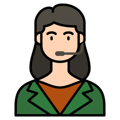 icons about people's jobs in general, the colored icons show a person's profession