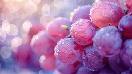 Fresh Handpicked Grapes from Vineyard Background Template for Business Presentation 16:9 - obrazy, fototapety, plakaty