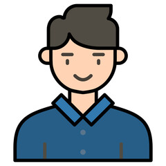 icons about people's jobs in general, the colored icons show a person's profession