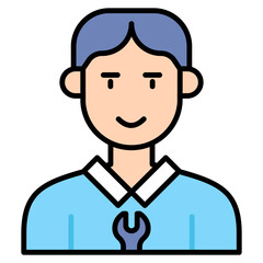 icons about people's jobs in general, the colored icons show a person's profession