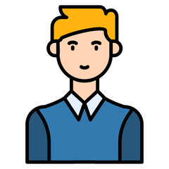 icons about people's jobs in general, the colored icons show a person's profession