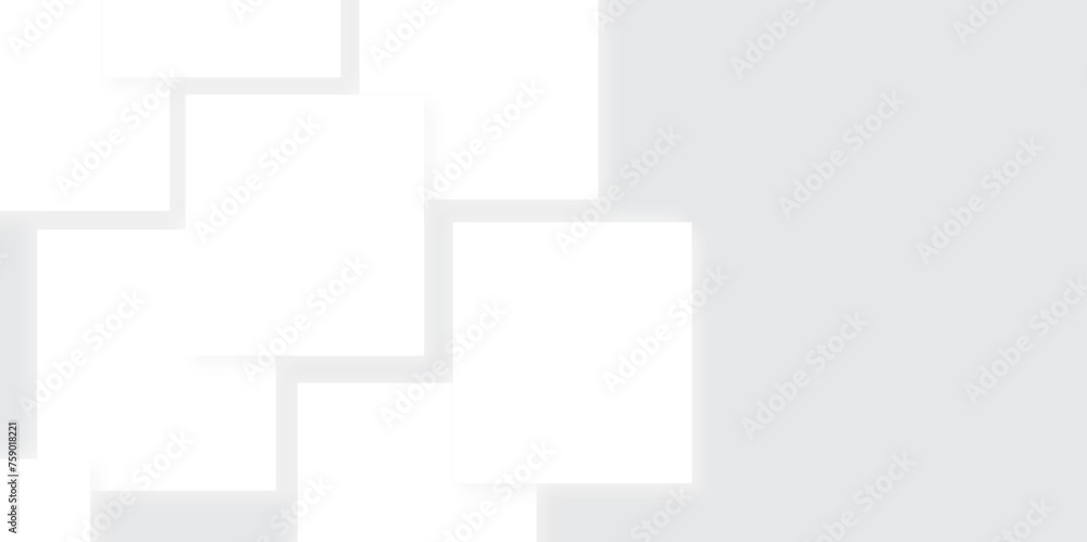 Poster white abstract geometric background with white paper sheets soars as abstract spaces with rectangles