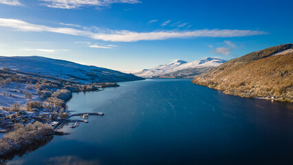 Loch Tay. Winter. Drone landscape