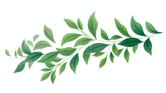 Vector illustration green leaves flat vector 