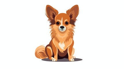Vector of chihuahua dog in flat style. Dog flat icon