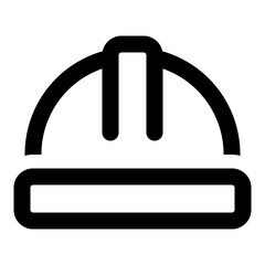 Safety helmet icon in outline style. Simple construction tool vector illustration — pixel-perfect icon.