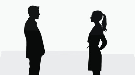 Vector silhouettes of a man and a woman a couple 