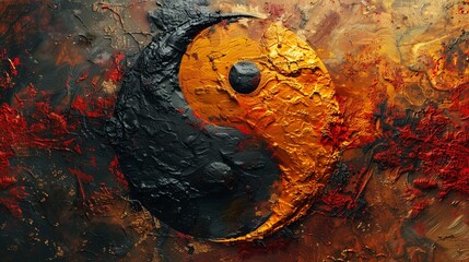 Yin and Yang digital artwork abstract and harmonious - obrazy, fototapety, plakaty
