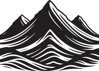 Mountain silhouette vector illustration set