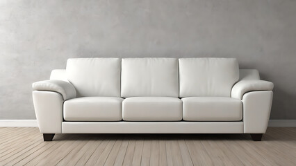 white sofa in the interior with an empty wall
