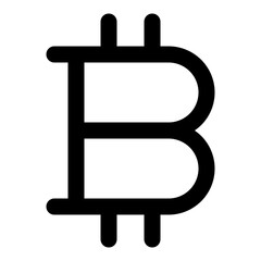 Bitcoin icon in outline style. Simple money currency symbol vector illustration — pixel-perfect icon.