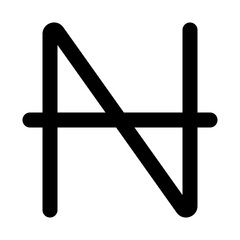 Obraz premium Naira icon in outline style. Simple money currency symbol vector illustration — pixel-perfect icon.